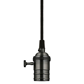 Патрон декоративный 60Вт Е27 черный шнуровой выключатель шнур 1м /Uniel Патрон декоративный 60Вт Е27 черный шнуровой выключатель шнур 1м /Uniel