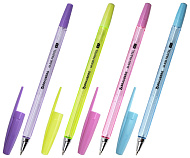 Ручка шариковая BRAUBERG "M-500 PASTEL", СИНЯЯ, корпус ассорти, узел 0,7мм, линия 0,35мм, 143450