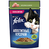Влажный корм FELIX Аппетитные Кусочки Кролик 75г
