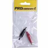 Зажим "крокодил"  5А  46мм  в изоляторе  PROCONNECT (ПАКЕТ БОБ) 2 шт