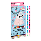 Карандаши цветные 12 шт. deVENTE Panda, пластиковые, d=3 мм, трехгранные, 5022124 Карандаши цветные 12 шт. deVENTE Panda, пластиковые, d=3 мм, трехгранные, 5022124