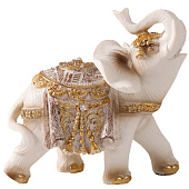 Сувенир полистоун Белый слон в попоне с золотом микс 12х6х12 см 9934432 