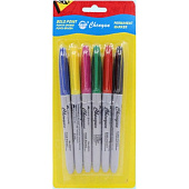  Набор маркеров перманентных 6шт BASIR, размер корпуса 13,5 см 