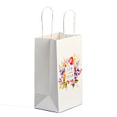 Пакет крафтовый «Для тебя», цветы, 12 х 21 х 9 см, 10183459 Пакет крафтовый «Для тебя», цветы, 12 х 21 х 9 см, 10183459