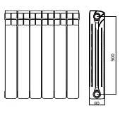  Радиатор биметаллический STI 500х80 12 секций 