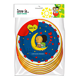  Набор бумажных тарелок 6 шт. "Love is…", синий (d=180 мм) 