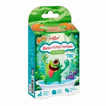  Аква-пластилин Baffy КУПАЙСЯ ВЕСЕЛО! МонстроВселенная, ЗЕЛЕНЫЙ 