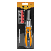  Отвертка реверсивная, набор бит, 10шт, CrV, Sparta 