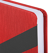 Ежедневник А5 недатированный 138x213мм BRAUBERG Waves под кожу, застежка 160л, красный/черный,111874 Ежедневник А5 недатированный 138x213мм BRAUBERG Waves под кожу, застежка 160л, красный/черный,111874