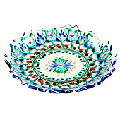 Тарелка Риштанская Керамика «Цветы», узор микс, синяя 1573766 Тарелка Риштанская Керамика «Цветы», узор микс, синяя 1573766