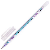  Ручка гелевая синяя стираемая ЮНЛАНДИЯ Щенята, корпус ассорти, узел 0,5мм, линия 0,5 мм, 143660 