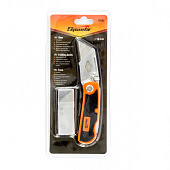  Нож 18мм, складной, пластиковая двухкомп рукоятка ,сменное трапециевидное лезвие,+5 лезв., Sparta 