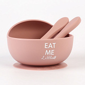 Тарелка детска и столовые приборы M&B,пыльная роза, 9037726 Тарелка детска и столовые приборы M&B,пыльная роза, 9037726