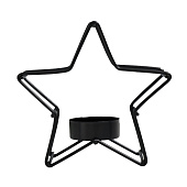 Подсвечник Звезда, d 3,8 см, 12х5х11,8 см, чёрный, 9398094 Подсвечник Звезда, d 3,8 см, 12х5х11,8 см, чёрный, 9398094
