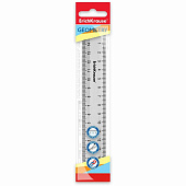  Линейка 15см, ErichKrause Clear, пластиковая прозрачная, 52973 