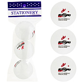 Мячики для пинг-понга STAR Team 3 шт в пакете, цвет: белый, IT105911 Мячики для пинг-понга STAR Team 3 шт в пакете, цвет: белый, IT105911