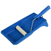  Набор мини-валик Лаки 110мм, велюр, шерсть, ворс 4мм+ванночка 15х29см, АКОР 