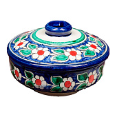  Сахарница Риштанская Керамика "Цветы", 250 мл, синяя 2870511 