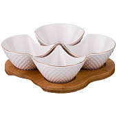 Менажница на деревянной подставке lefard "диаманд голд" 18х18х5 см 359-380 Менажница на деревянной подставке lefard "диаманд голд" 18х18х5 см 359-380