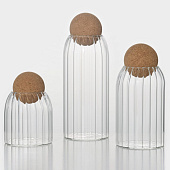  Набор банок стеклянных для сыпучих продуктов «Эко», 3 предмета: 400/700/1000 мл, 5429707 