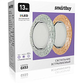 Светильник точечный встраиваемый под лампу GX53 13Вт 06CL5 круг прозрачн LED-подсветка (d125х40/монтажн d90) /Smartbuy