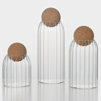  Набор банок стеклянных для сыпучих продуктов «Эко», 3 предмета: 400/700/1000 мл, 5429707 