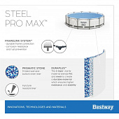  BESTWAY Бассейн каркасный Steel Pro Max 366х122см, 10250л, ф-насос, тент, лестница  арт.56420 