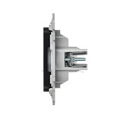 Розетка компьютерная встраиваемая RJ45 UTP cat 5e, цвет черный, IEK FLITE