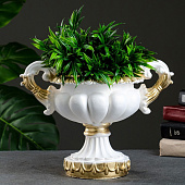 Вазон "Арабская", белое золото, 1,3л/ 25х18х20см 4826785 Вазон "Арабская", белое золото, 1,3л/ 25х18х20см 4826785