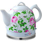 Чайник электрический керамика MAXTRONIC MAX-YD-181 розовая роза с листьями 1,2л 1500Вт Чайник электрический керамика MAXTRONIC MAX-YD-181 розовая роза с листьями 1,2л 1500Вт