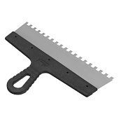 Шпатель зубчатый 300мм, зуб 8х8мм, пластмассовая ручка, нержавеющая сталь Шпатель зубчатый 300мм, зуб 8х8мм, пластмассовая ручка, нержавеющая сталь