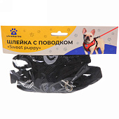  Шлейка с поводком Sweet puppy, 118 см, размер L, черный, 511-071 