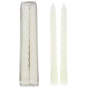 Свечи витые "Нежность" 2шт 15 см, цвет белый Свечи витые "Нежность" 2шт 15 см, цвет белый
