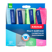  Набор салфеток из микрофибры ATTRIBUTE MULTI SURFACE 4шт ACC011 