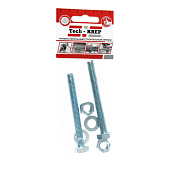 Болт М8х80 с гайкой и шайбой, DIN933, 2шт, цинк Болт М8х80 с гайкой и шайбой, DIN933, 2шт, цинк