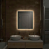 Зеркало с LED подсветкой Trezhe Led 600х700 с бесконтактным сенсором теплая подсветка Континент Зеркало с LED подсветкой Trezhe Led 600х700 с бесконтактным сенсором теплая подсветка Континент