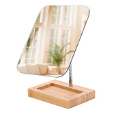  Зеркало на гибкой ножке BAMBOO 16,5х19,5/16,5х26 см металл/бамбук, коробка, QF 7509152 