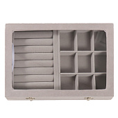  Шкатулка для украшений бархат Серый туман 5х20х28 см 7313538 