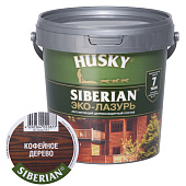 Защит. декор. покрытие HUSKY SIBERIAN ЭКО-ЛАЗУРЬ полуматовый кофейное дерево 0,9л Защит. декор. покрытие HUSKY SIBERIAN ЭКО-ЛАЗУРЬ полуматовый кофейное дерево 0,9л