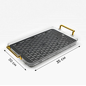 Поднос для чайной церемонии, 20х35 см, серый 9788468 Поднос для чайной церемонии, 20х35 см, серый 9788468