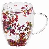  Кружка с двойными стенками 350мл "Хай-Тек" с цветками 324-854 