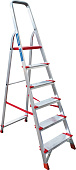 Стремянка алюминиевая 6 ступеней, высота платформы 129см, макс. нагр. 225кг., Новая высота Стремянка алюминиевая 6 ступеней, высота платформы 129см, макс. нагр. 225кг., Новая высота