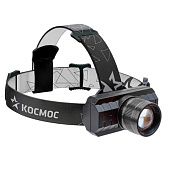 Фонарь LED налобный  3Вт ХРЕ литий 1200mAh КОСМОС KocH3WZoo
