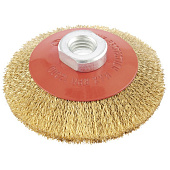 Щетка "тарелка" для УШМ 115 мм, М14 латун. витая пров.Matrix Щетка "тарелка" для УШМ 115 мм, М14 латун. витая пров.Matrix