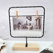  Фоторамка с прищепкой для фото и светодиодами «Square loft» 