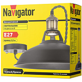  Светильник подвесной 60Вт Е27 Черный/бронза NIL-WF01-008-E27 /Navigator 
