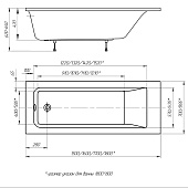  Ванна акриловая Калибри 180х80 без каркаса Aquatek 