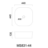 Раковина накладная Maison MS831-44, 440х440х130 Раковина накладная Maison MS831-44, 440х440х130