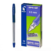 Ручка шариковая Pilot Extrafine, прозрачный корпус, синяя, грип, 0,5 мм, BPS-GP-EF-L