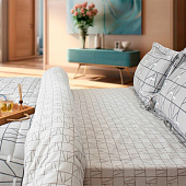  Комплект постельного белья 2 спальный Cleo сатин Notte Bianca с одеялом 22/005-NBO 